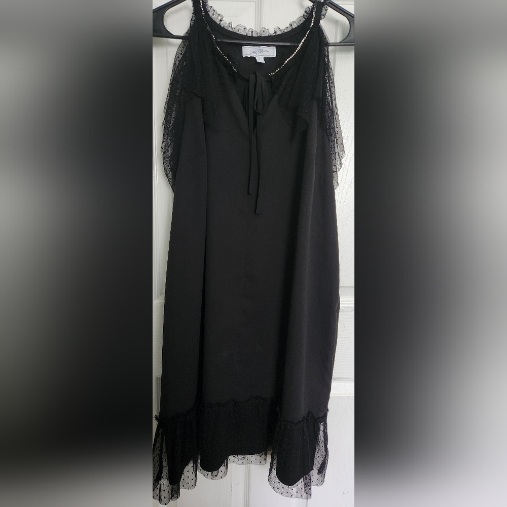 Libby Edelman Black Spaghetti Strap Babydoll Dress